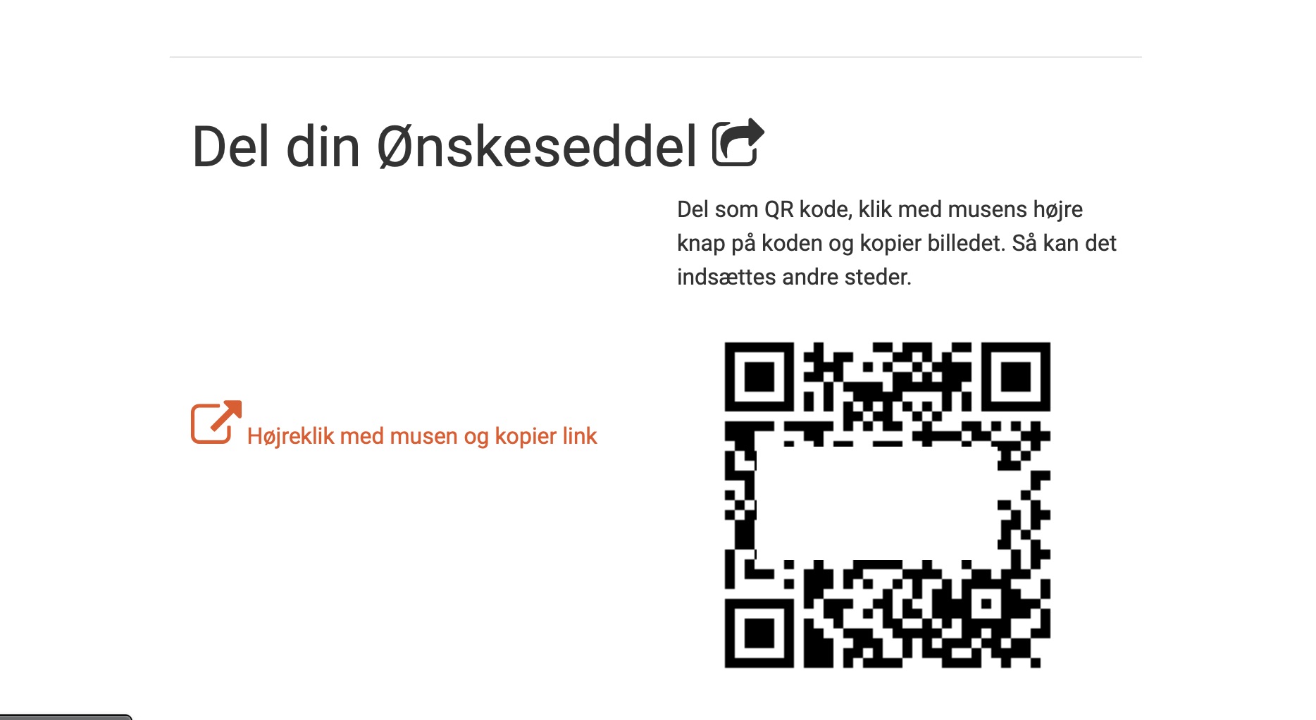 Del din ønskeseddel